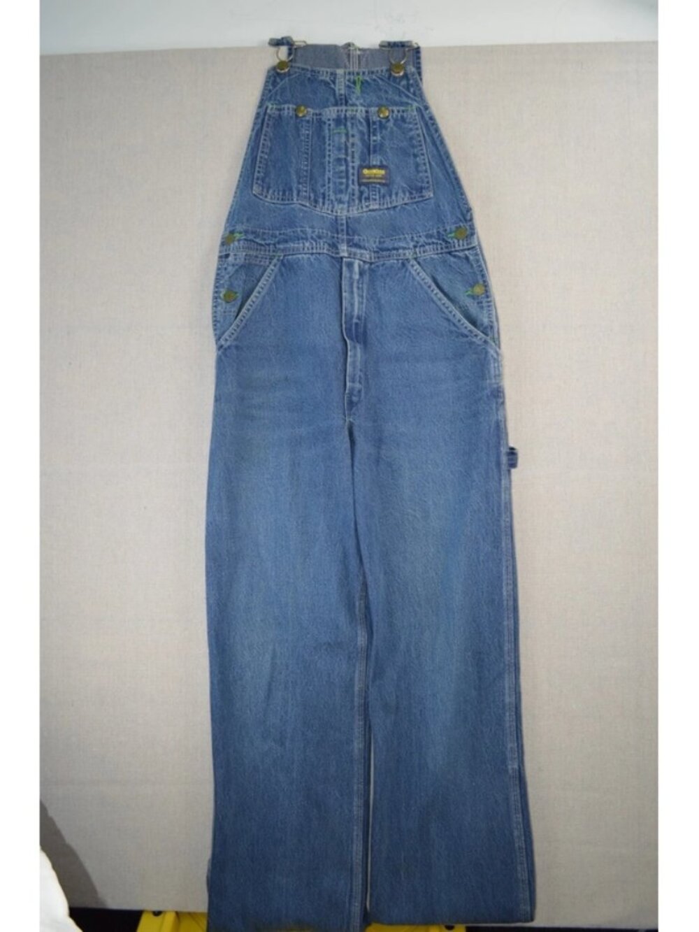 Vintage OshKosh B'Gosh Mens Blue Bib Overalls Vestbak Denim Pockets Workwear